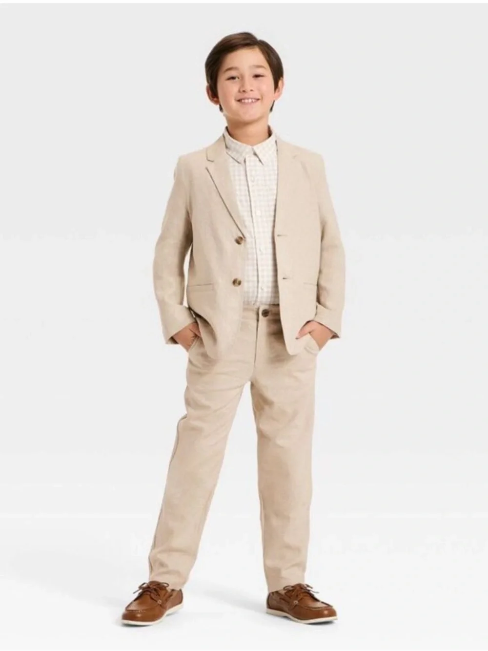 Cat & Jack - Boys' Linen Suit Jacket - Cat & Jack Beige